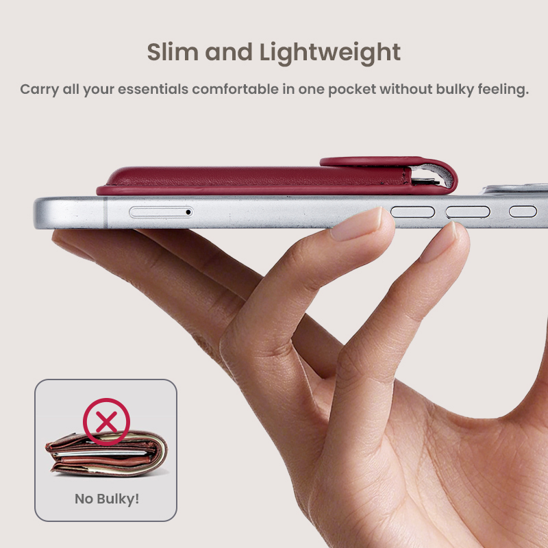 Slim lightweight magnetic phone wallet