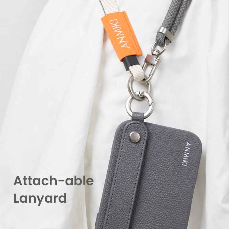 Phone case with attachable lanyard ring