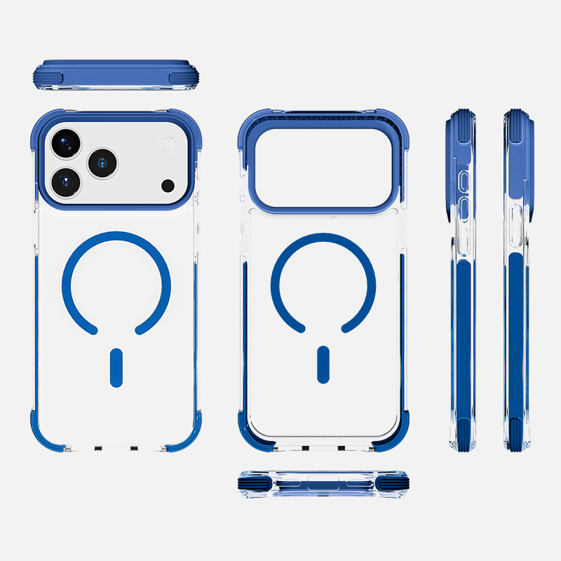 Front side and back views of the protective case