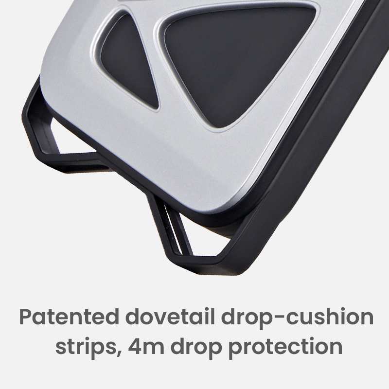 Dovetail corner cushioning for drop protection