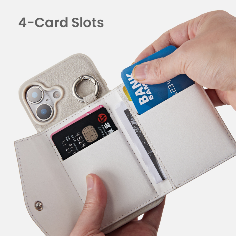 Wallet phone case with four card slots