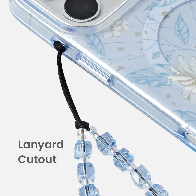 Built-in lanyard cutout detail