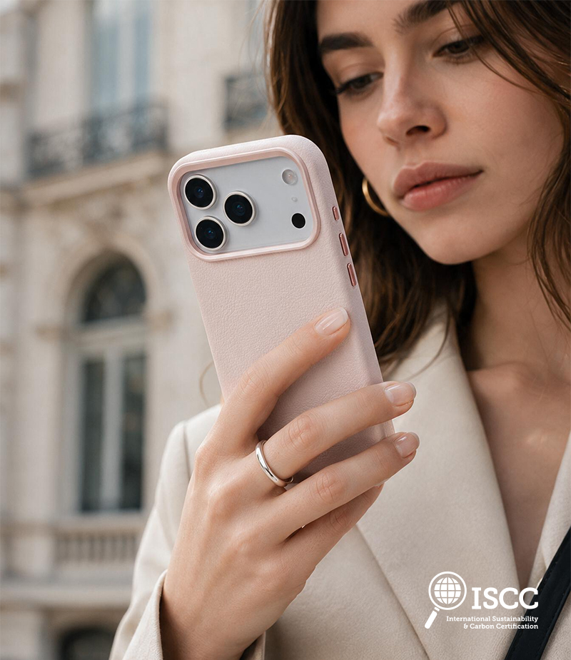 Leather-wrapped phone case for iPhone 18 Pro Max