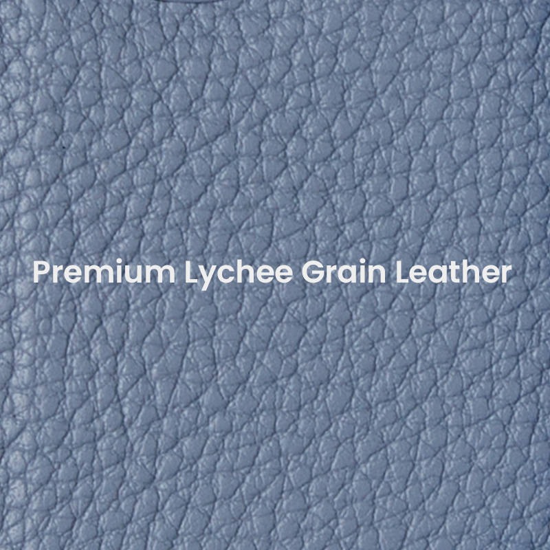Close-up of litchi-grain leather texture