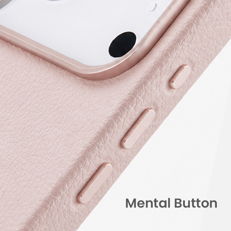 Matching metal side button detail