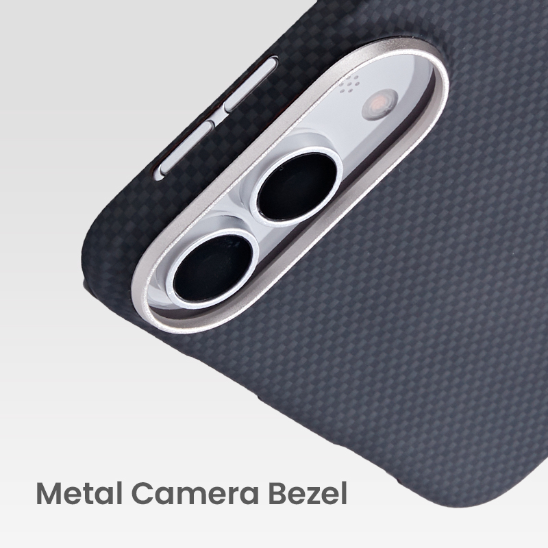 Metal camera bezel iPhone Duo case detail