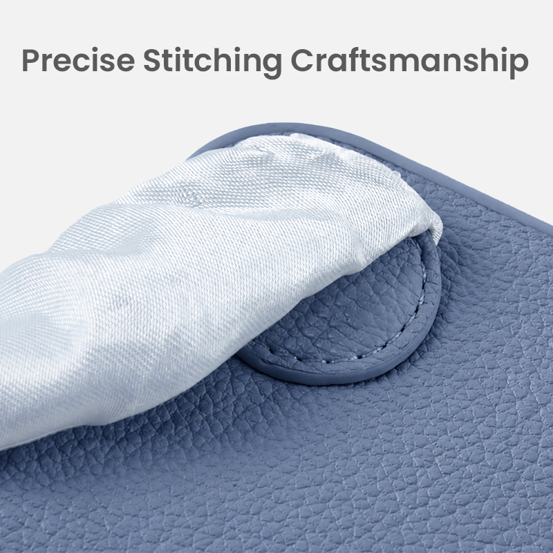 Precise stitching around the hand strap