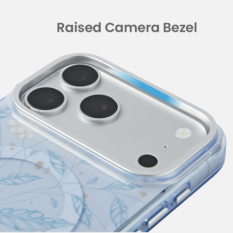 Raised bezel around the camera area