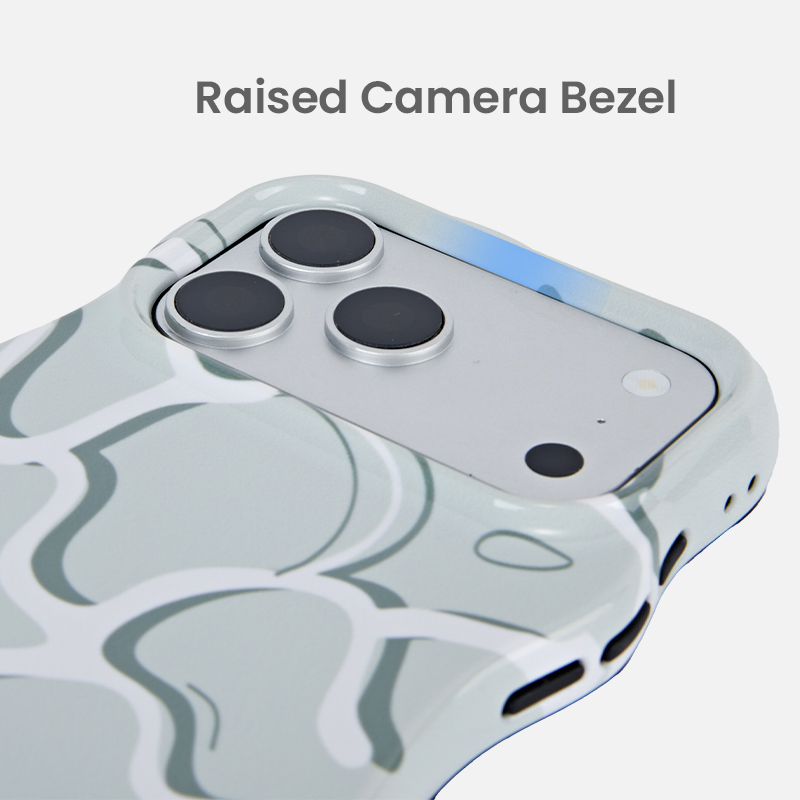 Raised bezel around the camera area