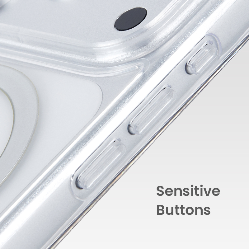 Sensitive buttons on transparent protective case