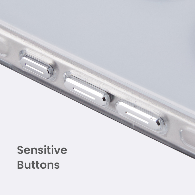 Sensitive buttons on clear protective case