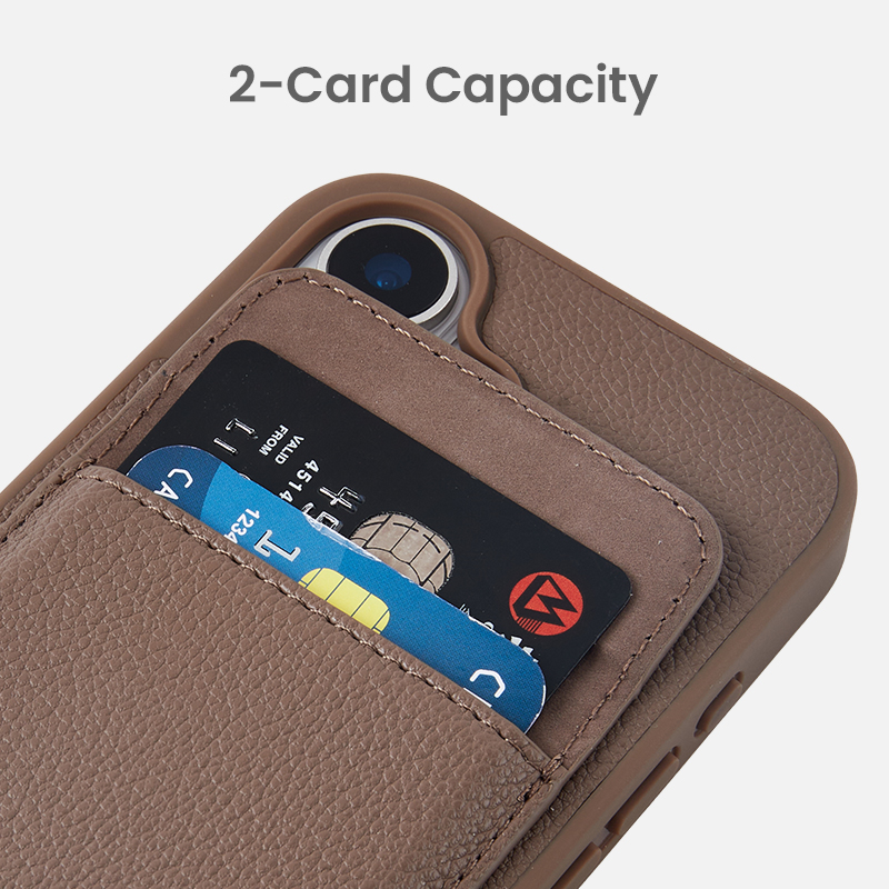 Built-in pocket with space for two cards